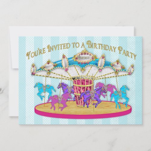 Birthday Party INVITATION _ Carousel _ Children