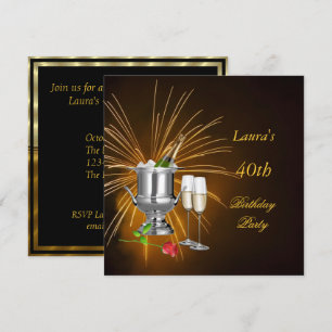 Birthday Party Invitation Champagne