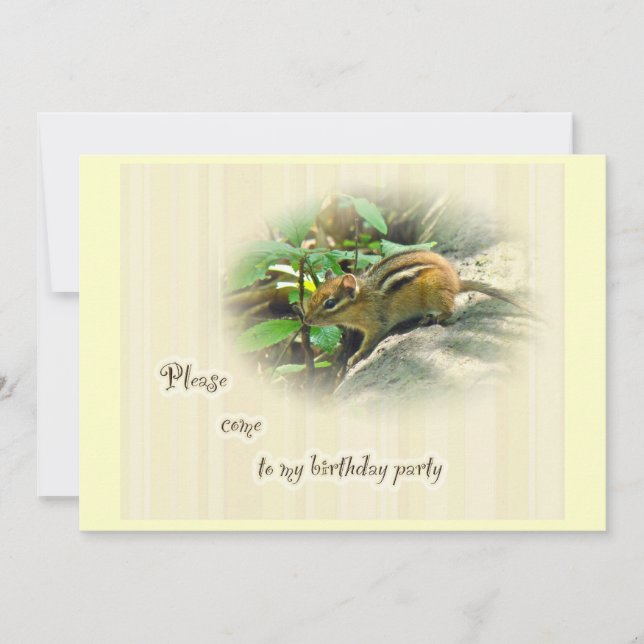 Birthday Party Invitation - Chipmunk (Front)