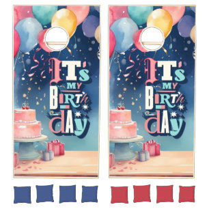 Birthday Party Invitation Cornhole Set