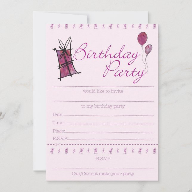 Birthday party invitation design (Front)