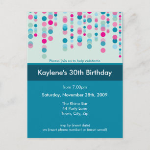 BIRTHDAY PARTY INVITATION :: discotek 5 Postcard