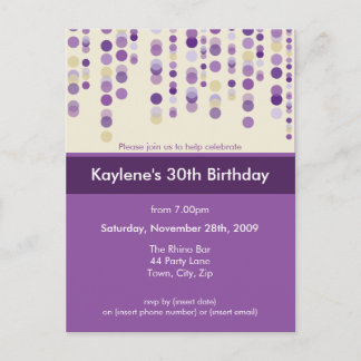 BIRTHDAY PARTY INVITATION :: discotek 7 Postcard