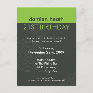 BIRTHDAY PARTY INVITATION :: dynamic centric P10 Postcard