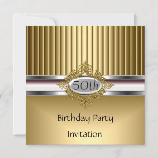 Birthday Party Invitation Elegant Gold