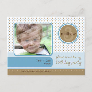 BIRTHDAY PARTY INVITATION :: fizz - boy Postcard