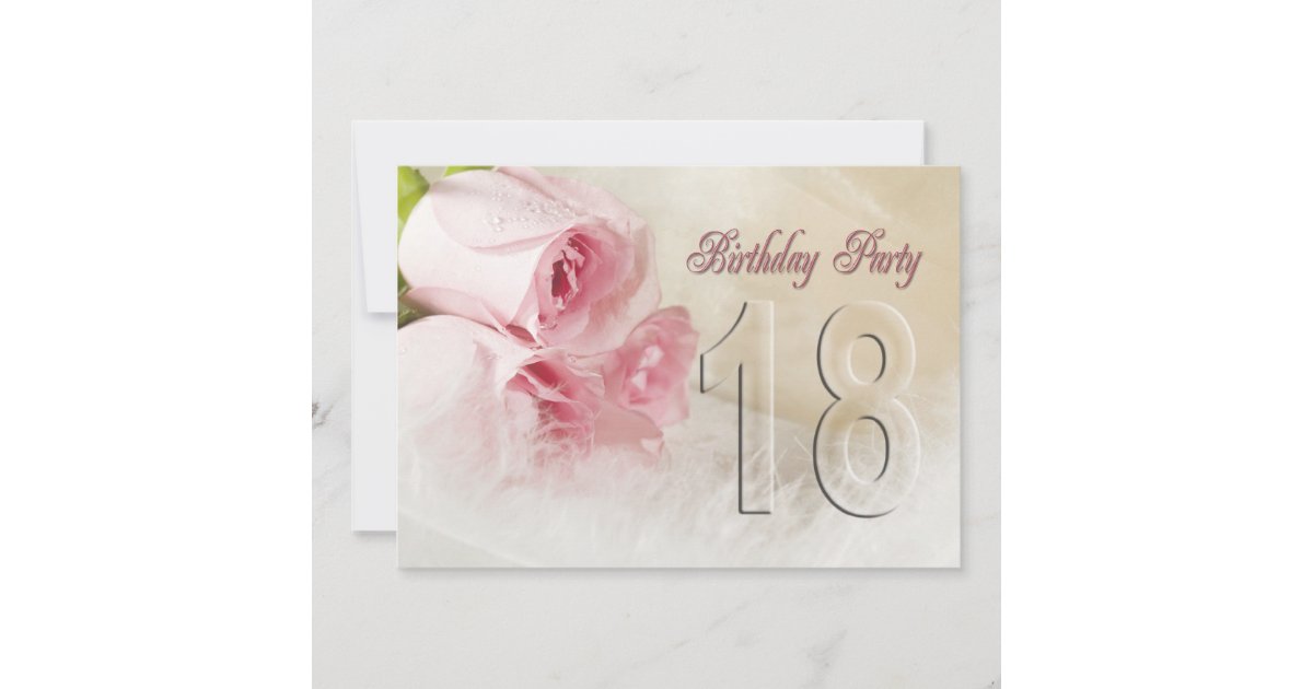Birthday party invitation for 18 years Zazzle