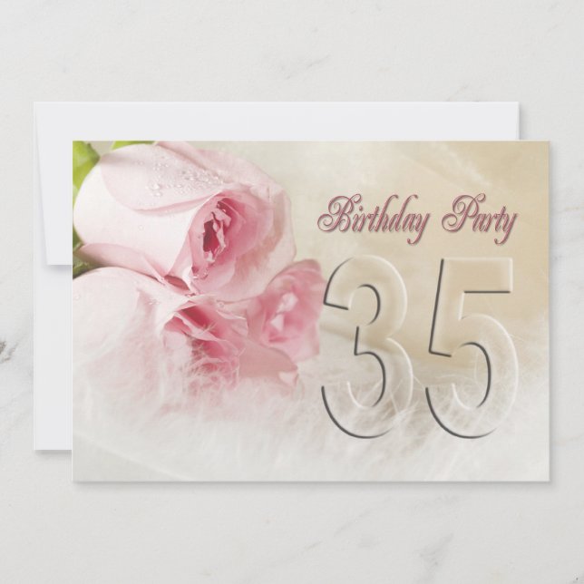Birthday party invitation for 35 years (Front)