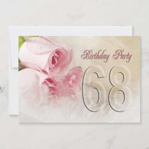 Birthday party invitation for 68 years