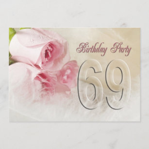 Birthday party invitation for 69 years