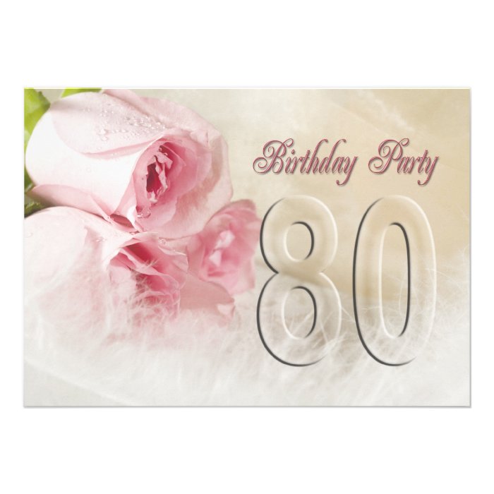 Birthday party invitation for 80 years