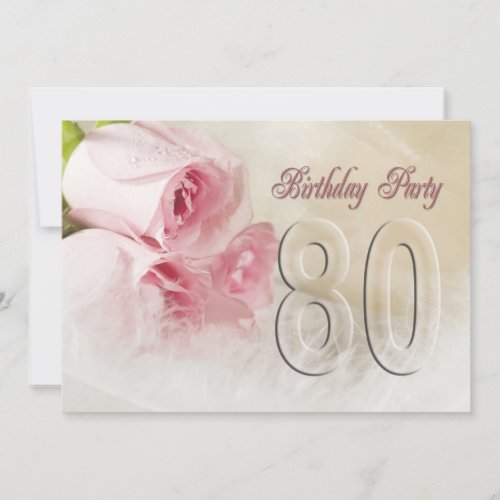 Birthday party invitation for 80 years