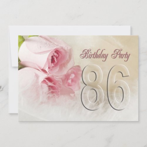 Birthday party invitation for 86 years