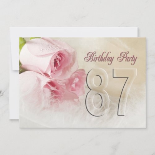 Birthday party invitation for 87 years