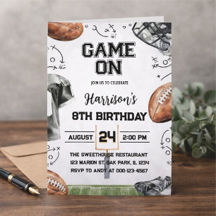 birthday party invitation for an American football