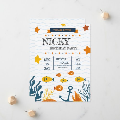 Birthday party invitation for fishing lovers