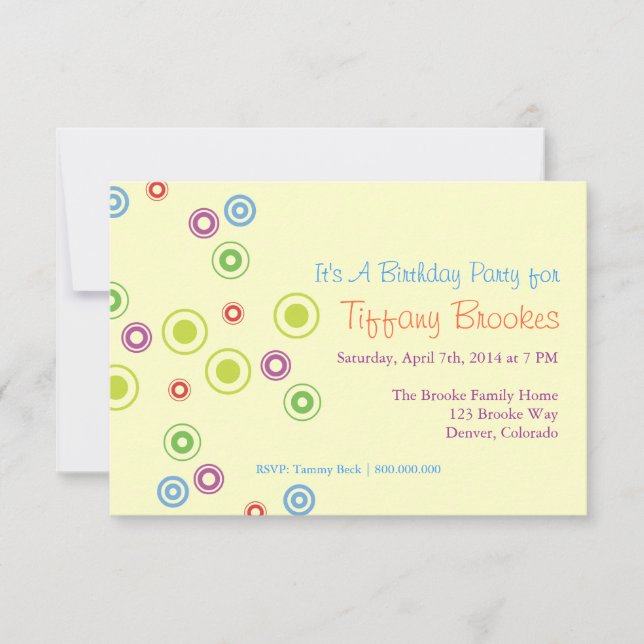 Birthday Party Invitation | Going In Circles |iv (Front)