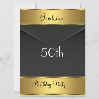 Birthday Party Invitation Gold 50th Birthday Party