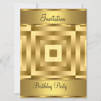Birthday Party Invitation Gold Birthday Party