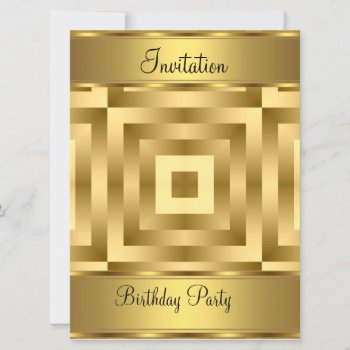 Birthday Party Invitation Gold Birthday Party by invitesnow at Zazzle