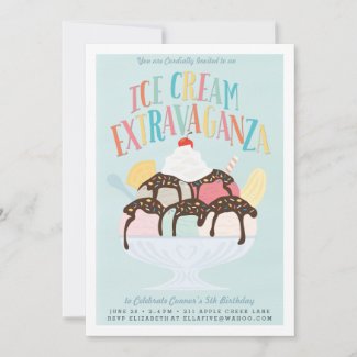 Birthday Party Invitation *Ice Cream Extravaganza*