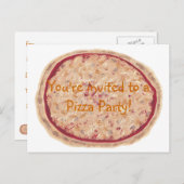 Birthday Party invitation, pizza postcards (Front/Back)