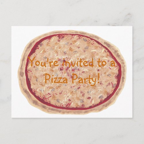 Birthday Party invitation pizza postcards