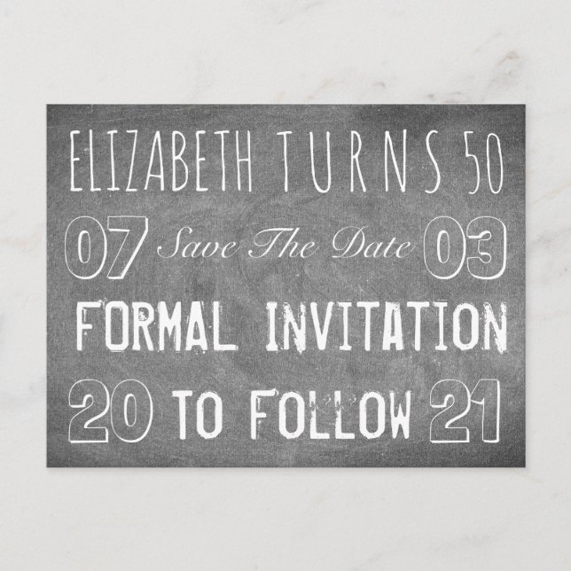 Birthday Party Invitation Save The Date Add Name (Front)