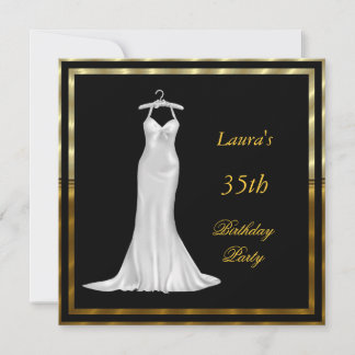 Birthday Party Invitation White dress