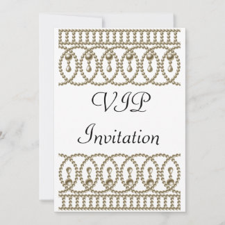 Birthday Party Invitation White Gold VIP