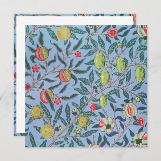 BIRTHDAY PARTY INVITATION : WILLIAM MORRIS  (Front/Back)