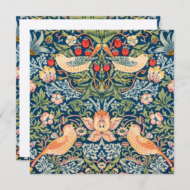 BIRTHDAY PARTY INVITATION : WILLIAM MORRIS  (Front/Back)