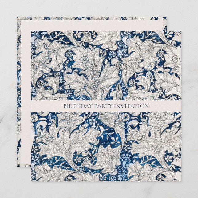 BIRTHDAY PARTY INVITATION : WILLIAM MORRIS (Front/Back)