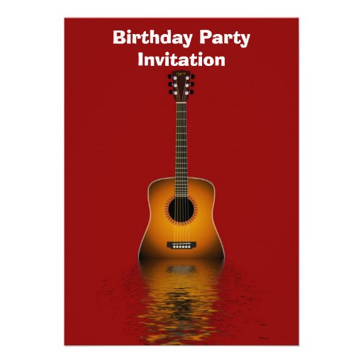 Guitar Birthday Invitations 6