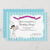 Birthday Party Invitation with Cake (Front/Back)