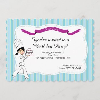 Birthday Party Invitation With Cake by ShopDesigns at Zazzle