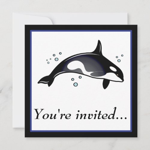 Birthday Party Invitation with Orca Whale
