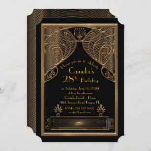 Birthday party invitation woman man,great Gatsby