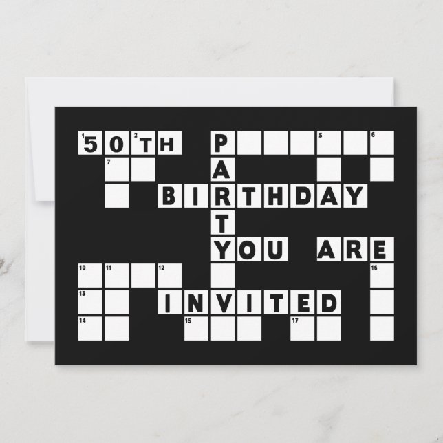 BIRTHDAY PARTY INVITATION (YOUR AGE -CROSSWORD) (Front)