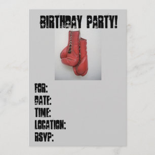 Birthday Party Invitations Boxing Gloves