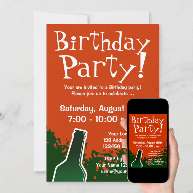 Birthday party invitations Custom invites Zazzle