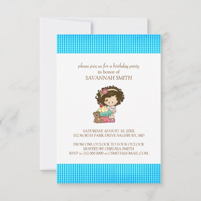 Birthday Party Invitations for a Girl (Front)