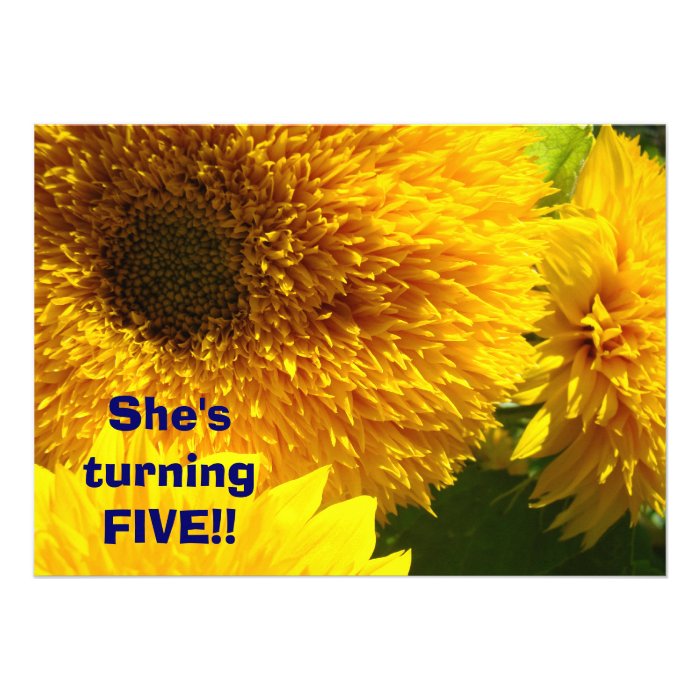 BIRTHDAY PARTY Invitations Sunflowers Happy