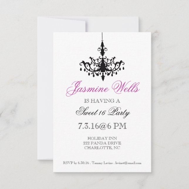 Birthday Party Invite | Chandelier |whp (Front)