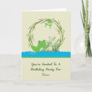 Birthday Party Invite for Child with Frogs