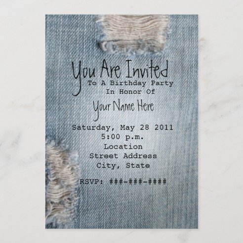 Denim Invitations | Zazzle