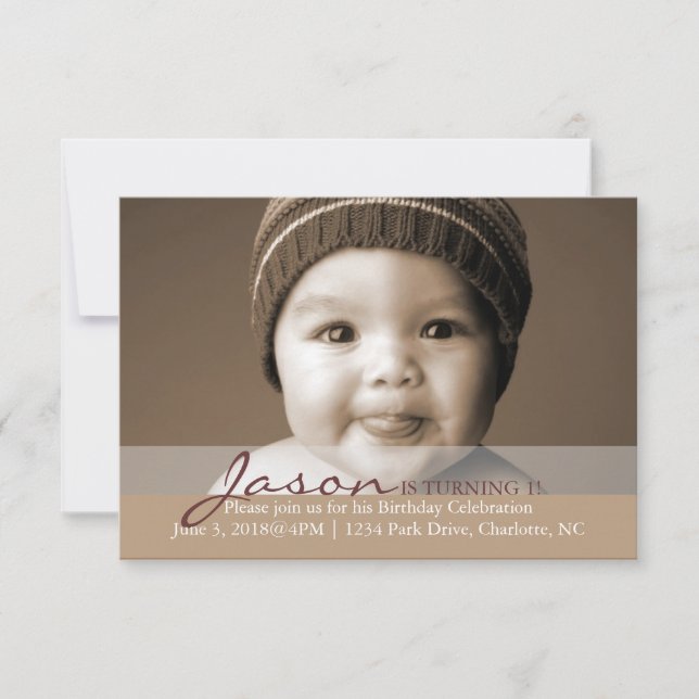 Birthday Party Invite | Turning 1! (Front)