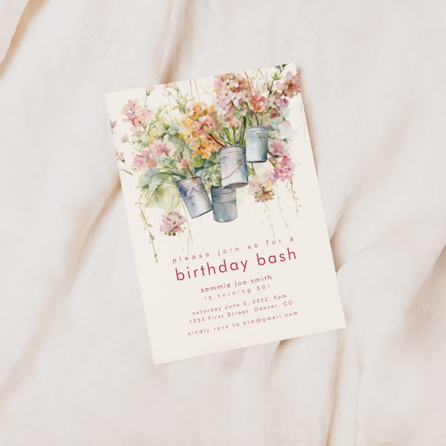Birthday Party Invite with Spring Flowers (Creator Uploaded)