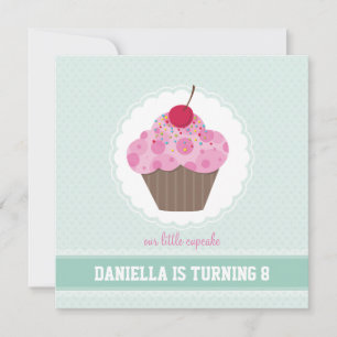 BIRTHDAY PARTY INVITES :: cupcake 1SQ