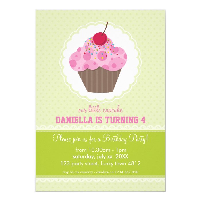 BIRTHDAY PARTY INVITES  cupcake 2P